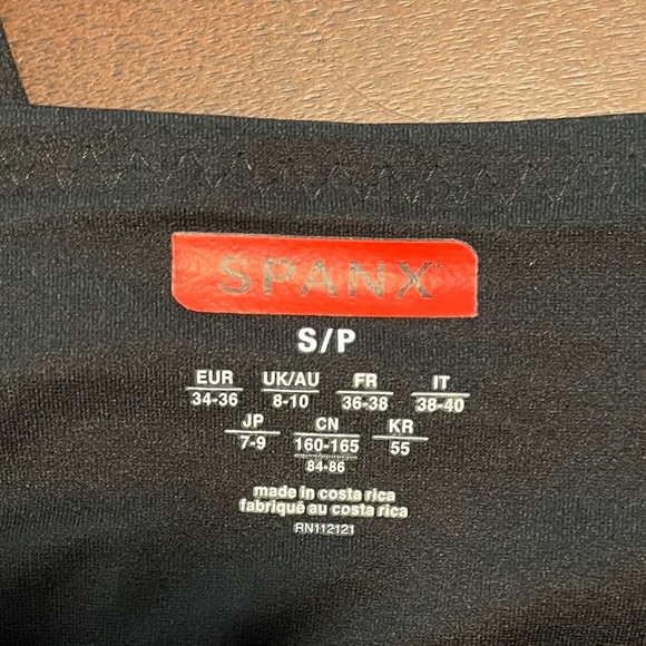 SPANX Color Block Active Compression Crop Black Pink Orange, back zip po… - Picture 4 of 5